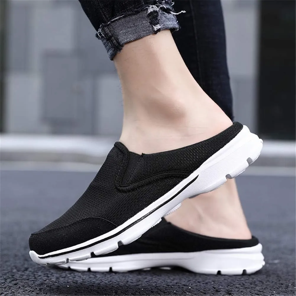 MizHome Men's Open Back Sneaker Clogs Knit Mules Shoes Lightweight Breathable Slippers