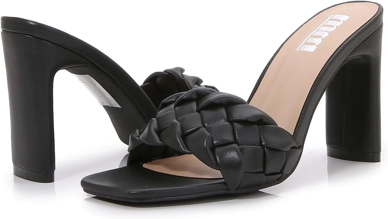 mm Women Muti Style Single braided and Transparent Strap High 4 inch Chunky Heeled Open Toe Sandals