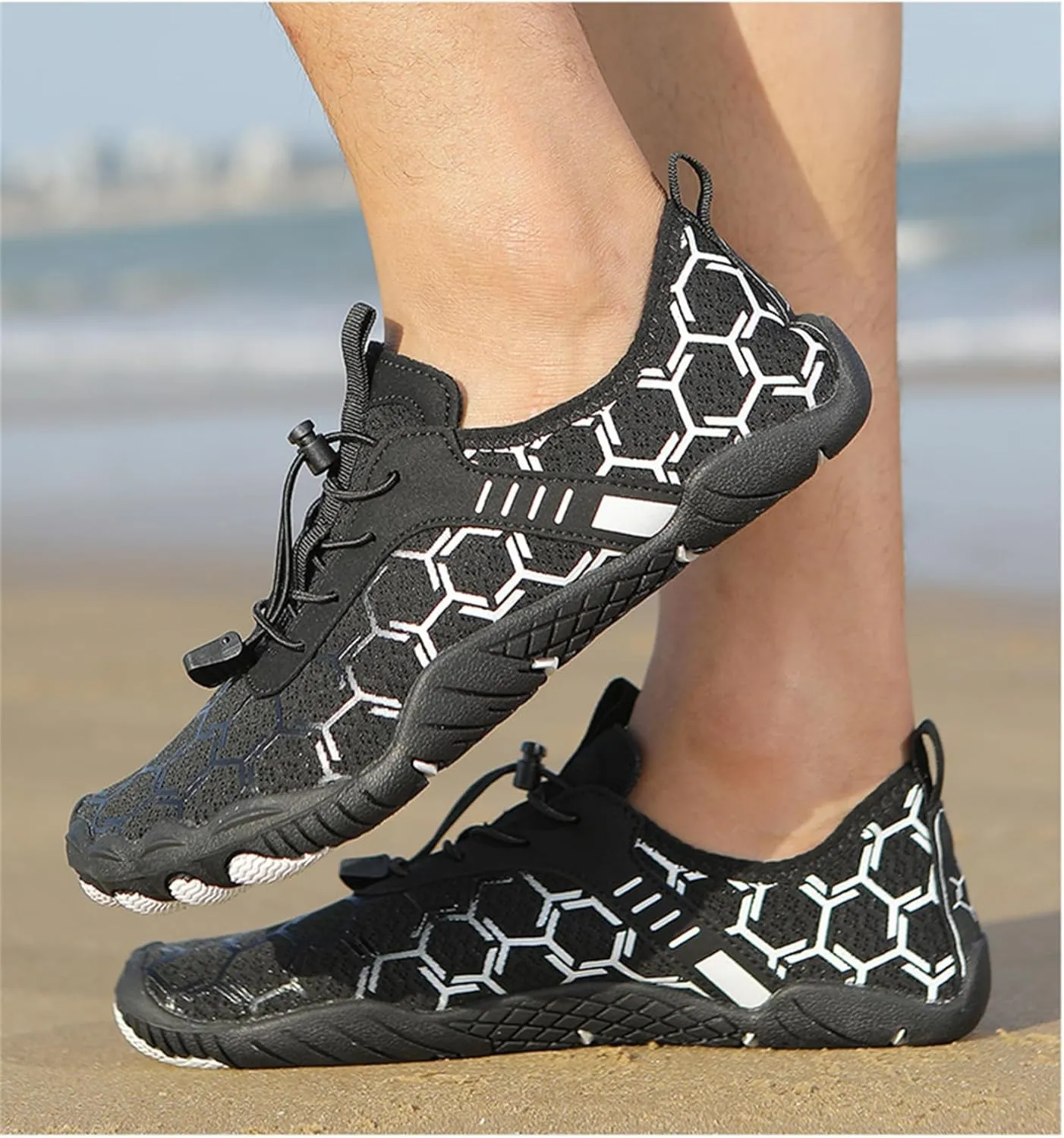 Mmoneyake Mens Womens Athletic Hiking Water Shoes Unisex Hike Barefoot Shoes Quick Drying Beach Aqua Shoes Travel Trekking Walking Climbing Sneakers Lightweight Outdoor Footwear