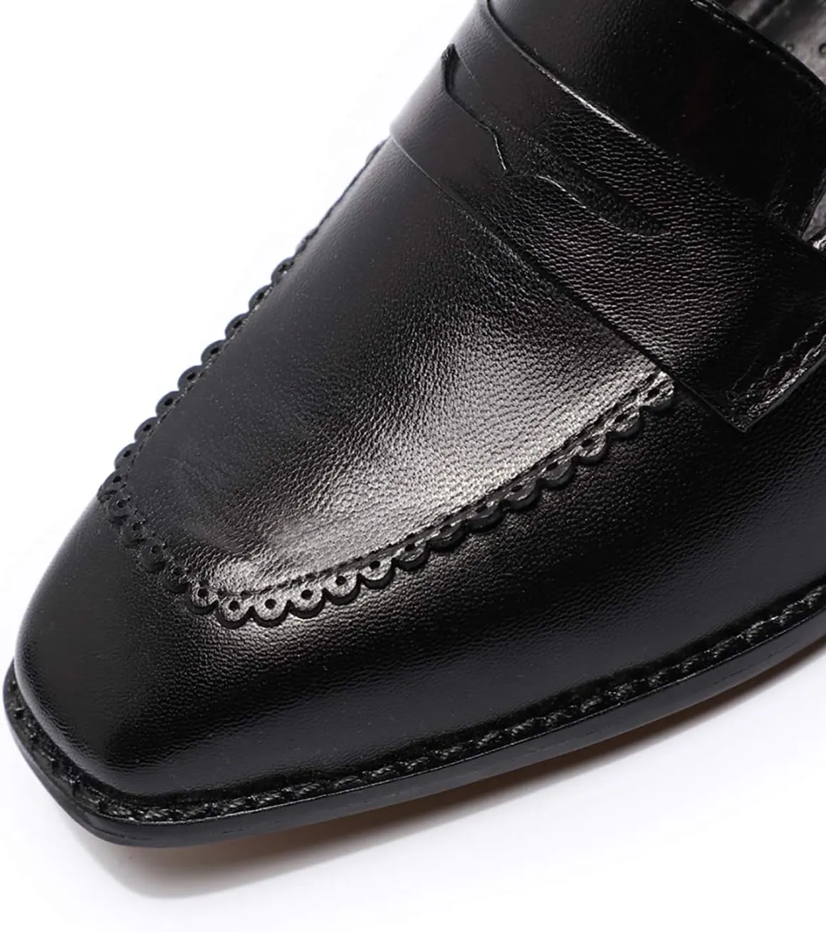Mona flying Women's Top Leather Square Toe Penny Loafer Dress Casual Slip on Flat Office Work Shoes for Ladies