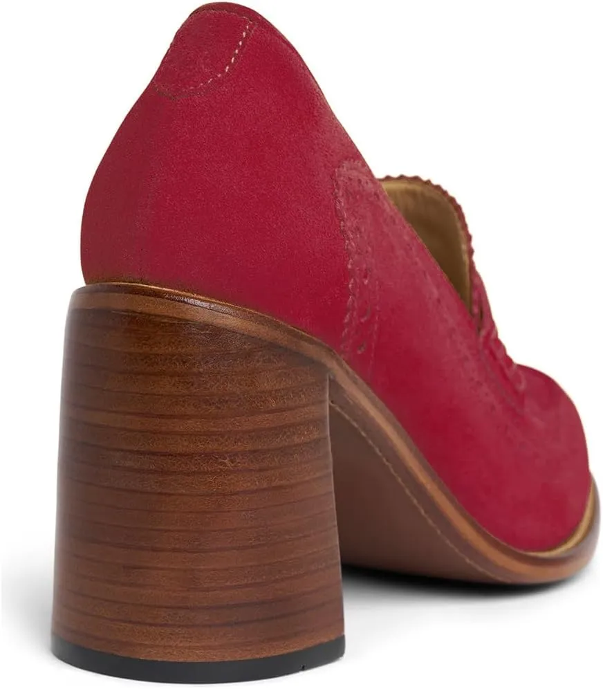 MOOMMO Women Chunky Block High Heel Loafer Pumps Round Closed Toe Slip On Oxford Shoes 3 Inch Heels Patent Leather Work Pumps Office Ladies Wingtip Dress Loafers Formal Business Party Retro 4-11 M US