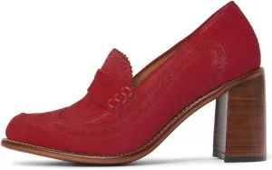 MOOMMO Women Chunky Block High Heel Loafer Pumps Round Closed Toe Slip On Oxford Shoes 3 Inch Heels Patent Leather Work Pumps Office Ladies Wingtip Dress Loafers Formal Business Party Retro 4-11 M US