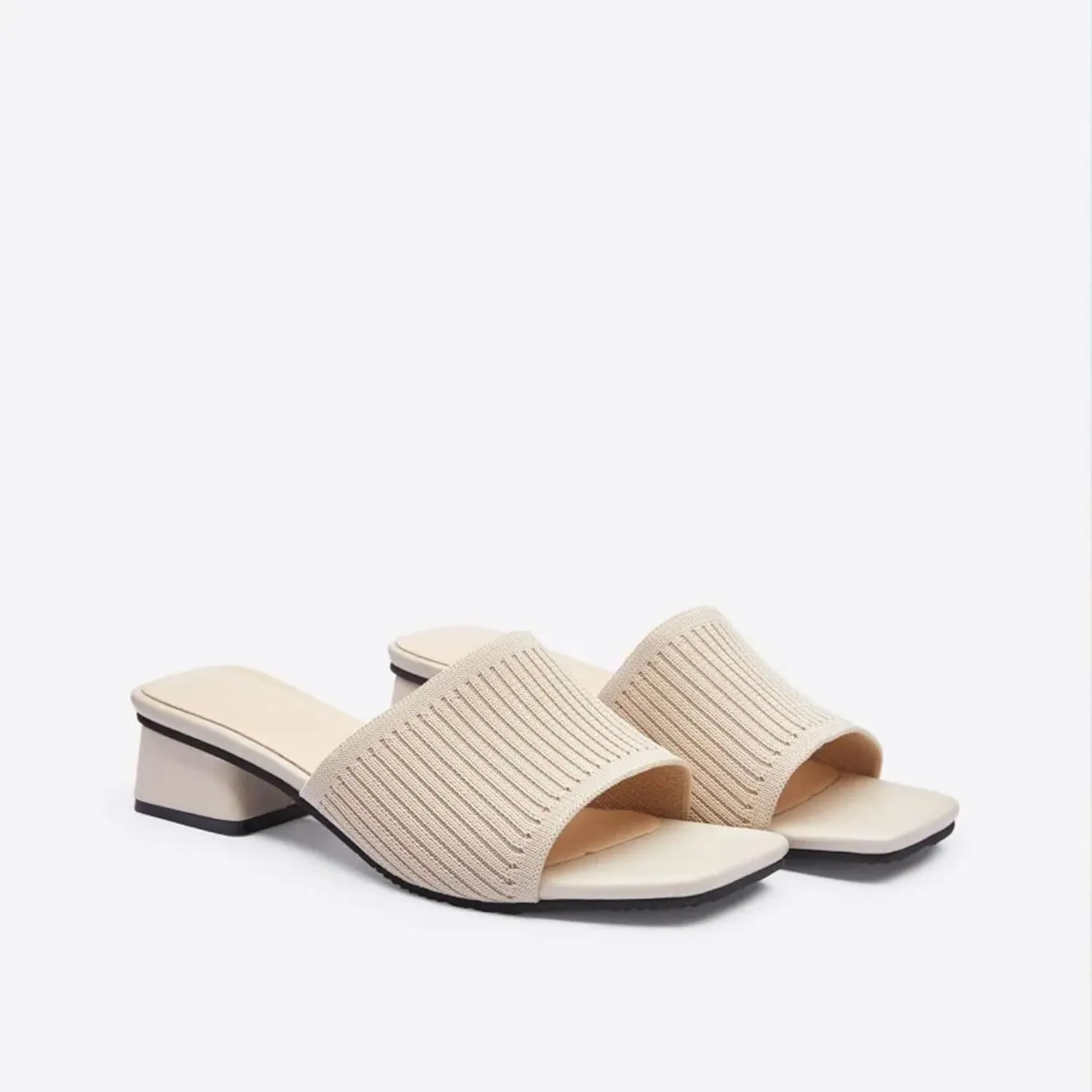 Mousse FIT Women's Breathable Chunky Square Toe Mule Sandals
