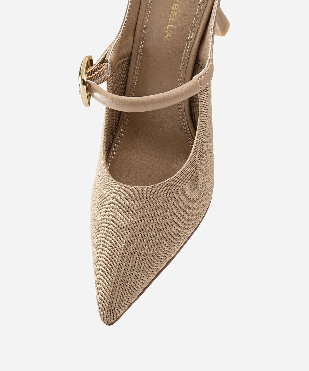 Mousse FIT Women's Pointed Toe Heel Mules for Women Knit Heeled Sandals Mules Shoes