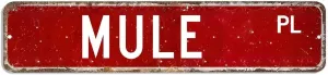 Mule Sign Mule Gift Mule Metal Sign Mule Custom Street Metal Sign Shabby Chic Wall Art Retro Wall Hanger Home Decor Wall Decorations Rustic Farmhouse Signs for Home Bar Coffee Office