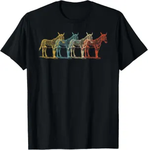Mule Vintage Retro Donkey Horse Hybrid Lover 60s 70s Gift T-Shirt
