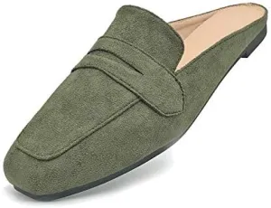 Mules for Women Shoes Slip on Flats Backless Penny Loafers Closed Toe Mule Slides