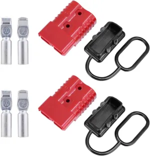 MUYI 2-4 Gauge 175A Battery Cable Quick Connect/Disconnect Wire Harness Plug Connector for Recovery Winch Auto Car Trailer(2pcs Red)