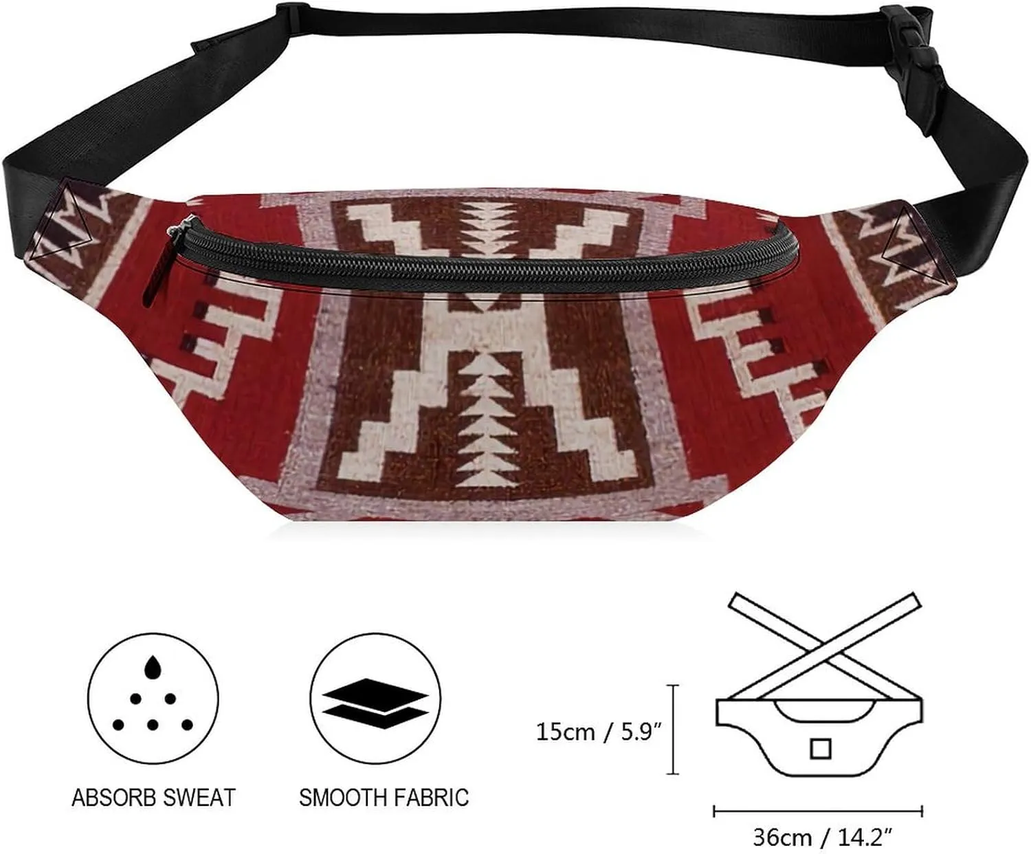Native American Storm Crossbody Waist Bag with Large Capacity And Portability