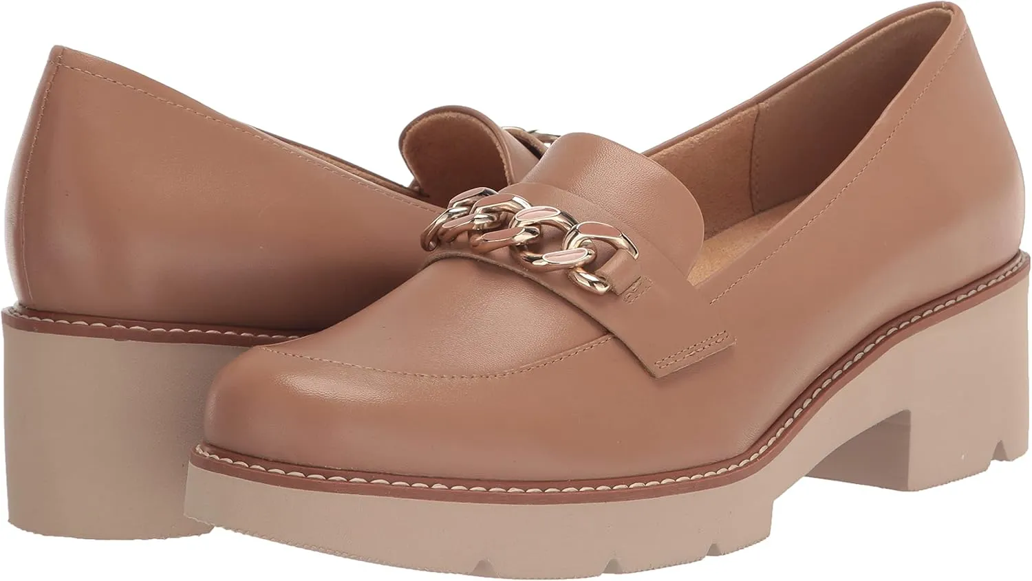 Naturalizer Women's Desi Chain Detail Lug Sole Heel Loafer