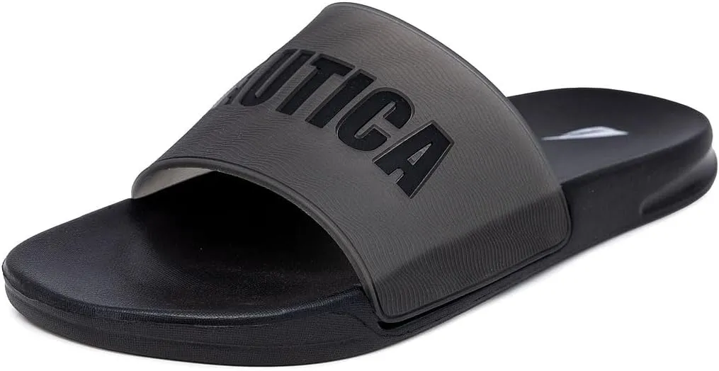 Nautica Men's Slide Sandals – Comfortable Slip-On Pool & Beach Shoes with Cushioned Footbed for Casual Wear