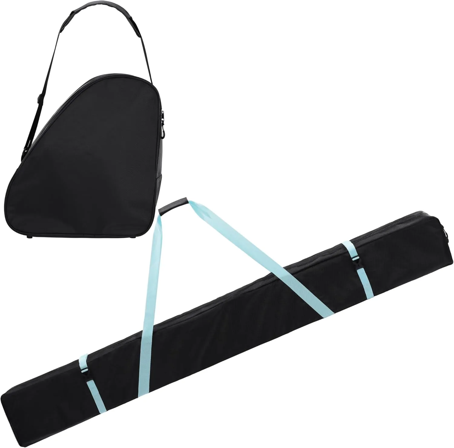 Navaris Ski Bag and Boot Bag Set - Includes 1 Bag for Skis and 1 Bag for Boots - for 1 Pair of Skis and Poles and 1 Pair of Boots - Carry and Store Equipment