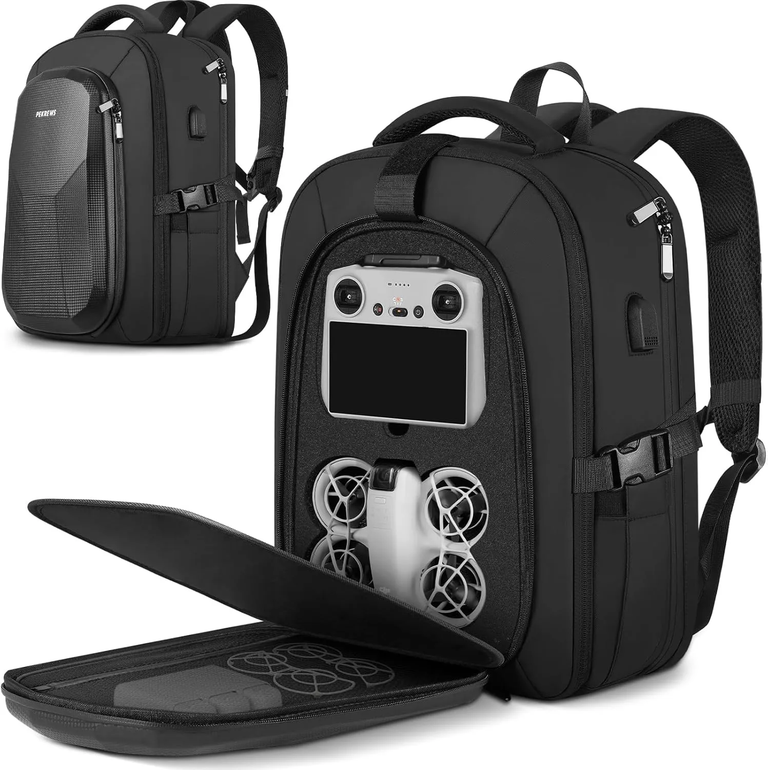 Neo Case, Large Capacity Neo Backpack for DJI RC 2/N3/N2 Controller, Expandable Travel Drone Bag Fits 15.6 Inch Laptop and DJI Fly More Combo, Waterproof RC 2 Carrying Case for Accessories