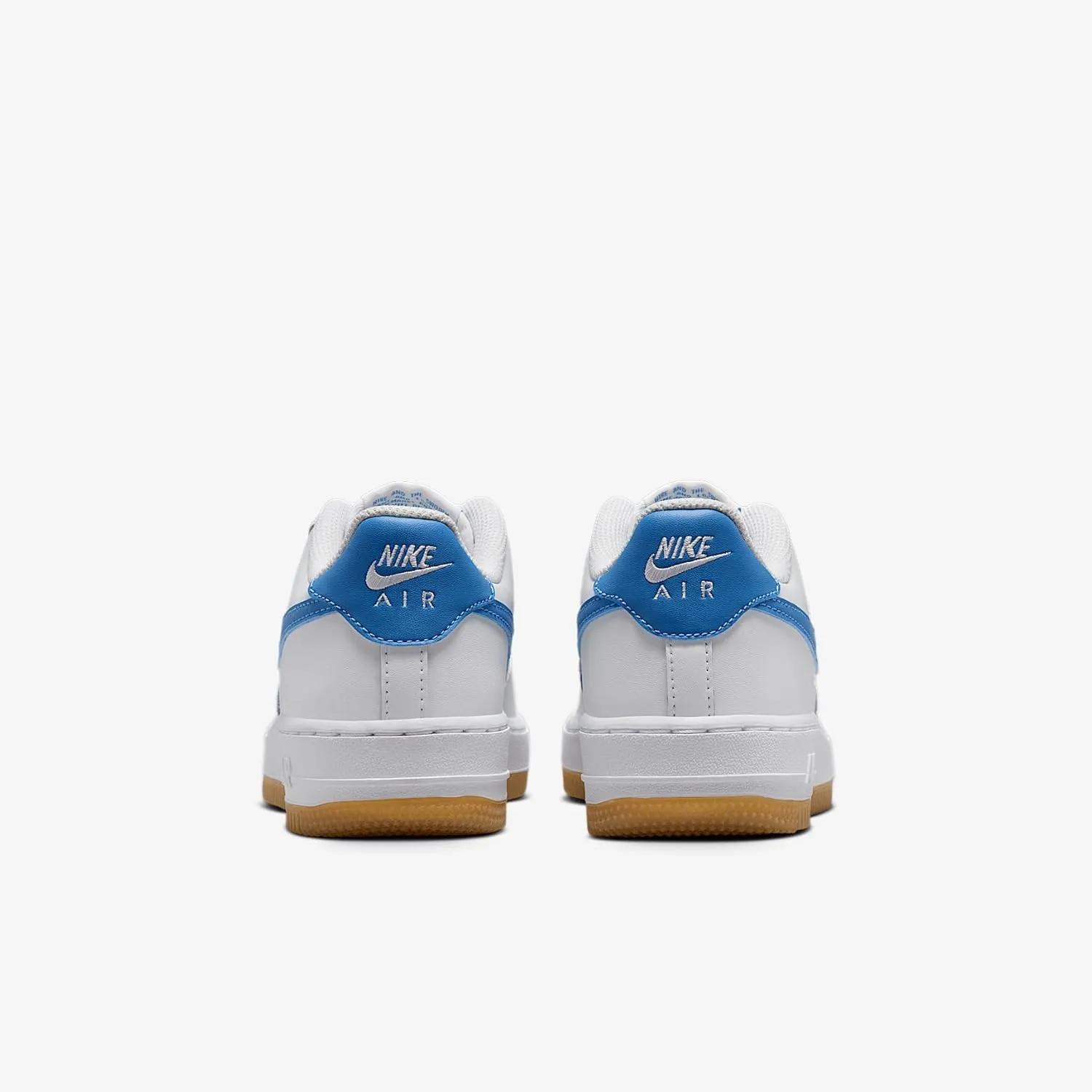 Nike Air Force 1 Big Kids' Shoes (FV5948-115, White/Gum Light Brown/Blue Beyond)