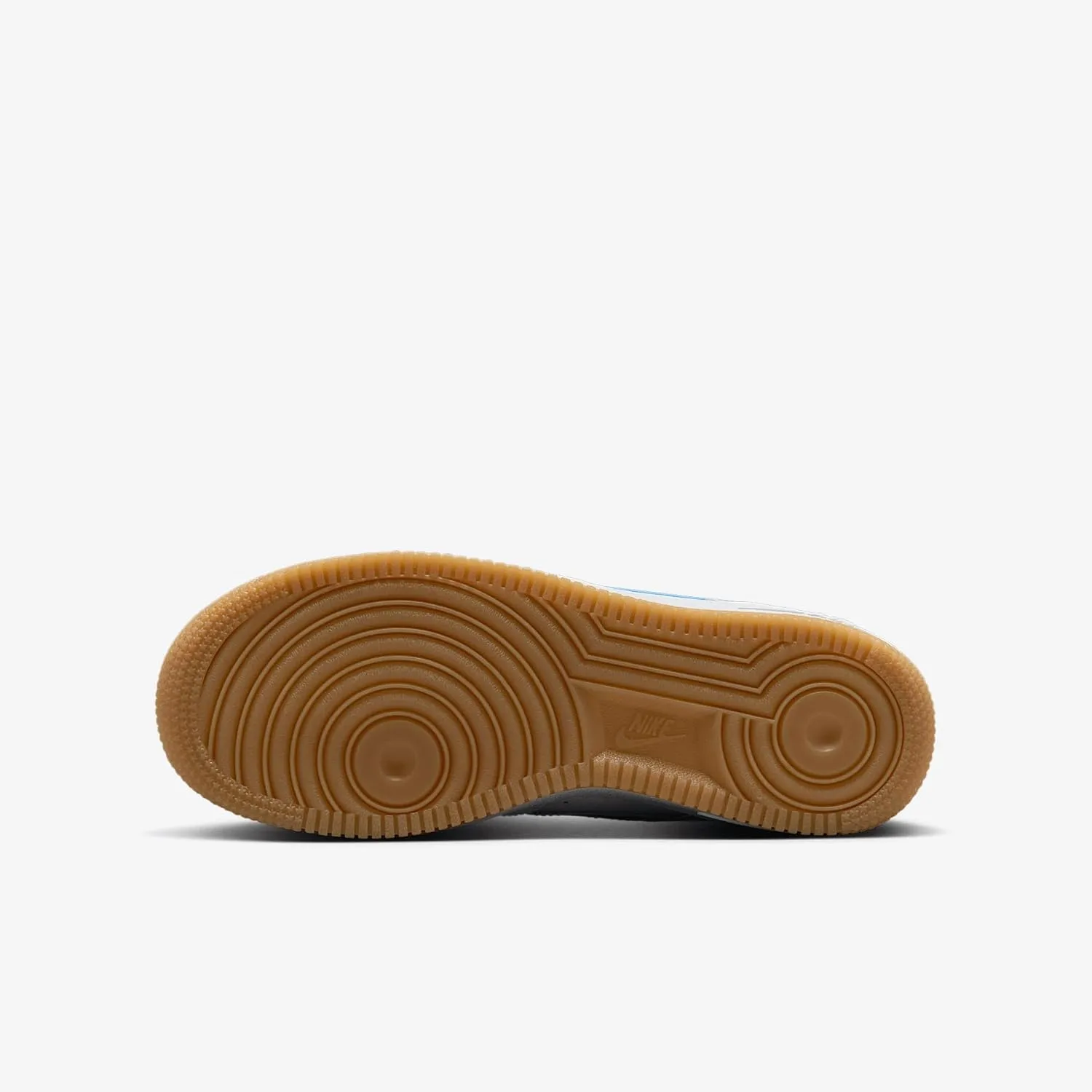 Nike Air Force 1 Big Kids' Shoes (FV5948-115, White/Gum Light Brown/Blue Beyond)
