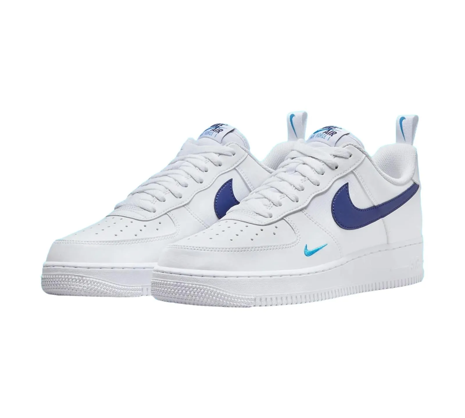 NIKE AIR FORCE 1 LOW WHITE LIGHT PHOTO BLUE DEEP ROYAL BLUE