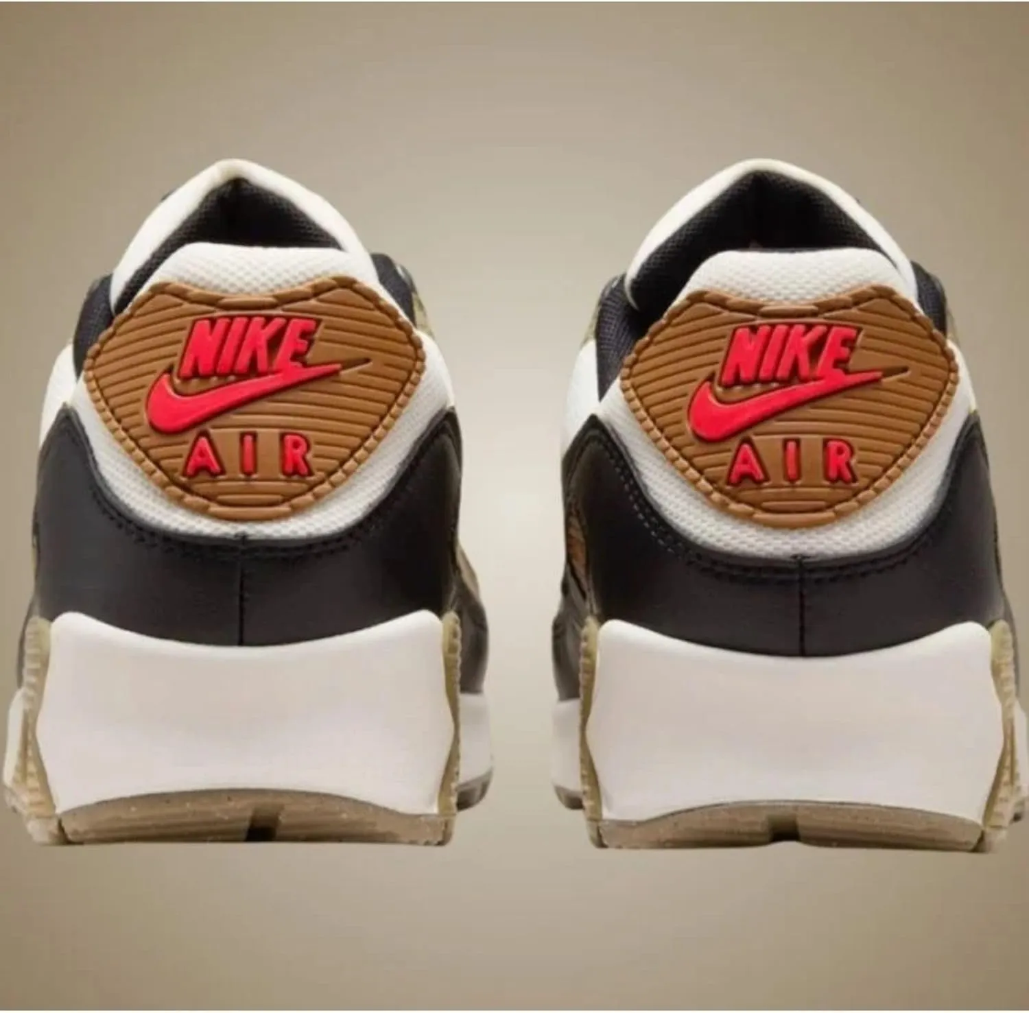 Nike Air Max 90 Women's Shoes (DH8010-005, Phantom/Black/Fire Red/Light British Tan)