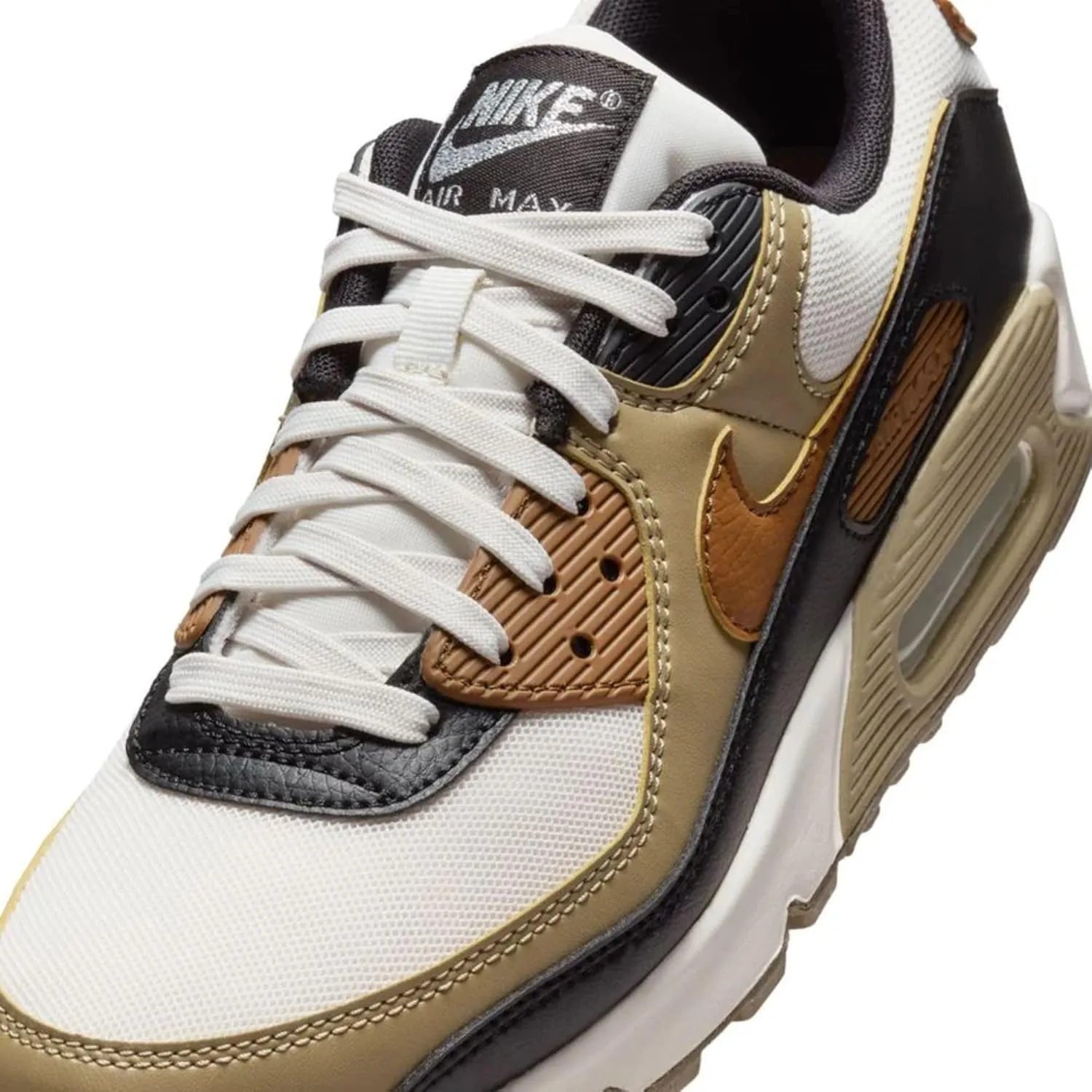 Nike Air Max 90 Women's Shoes (DH8010-005, Phantom/Black/Fire Red/Light British Tan)