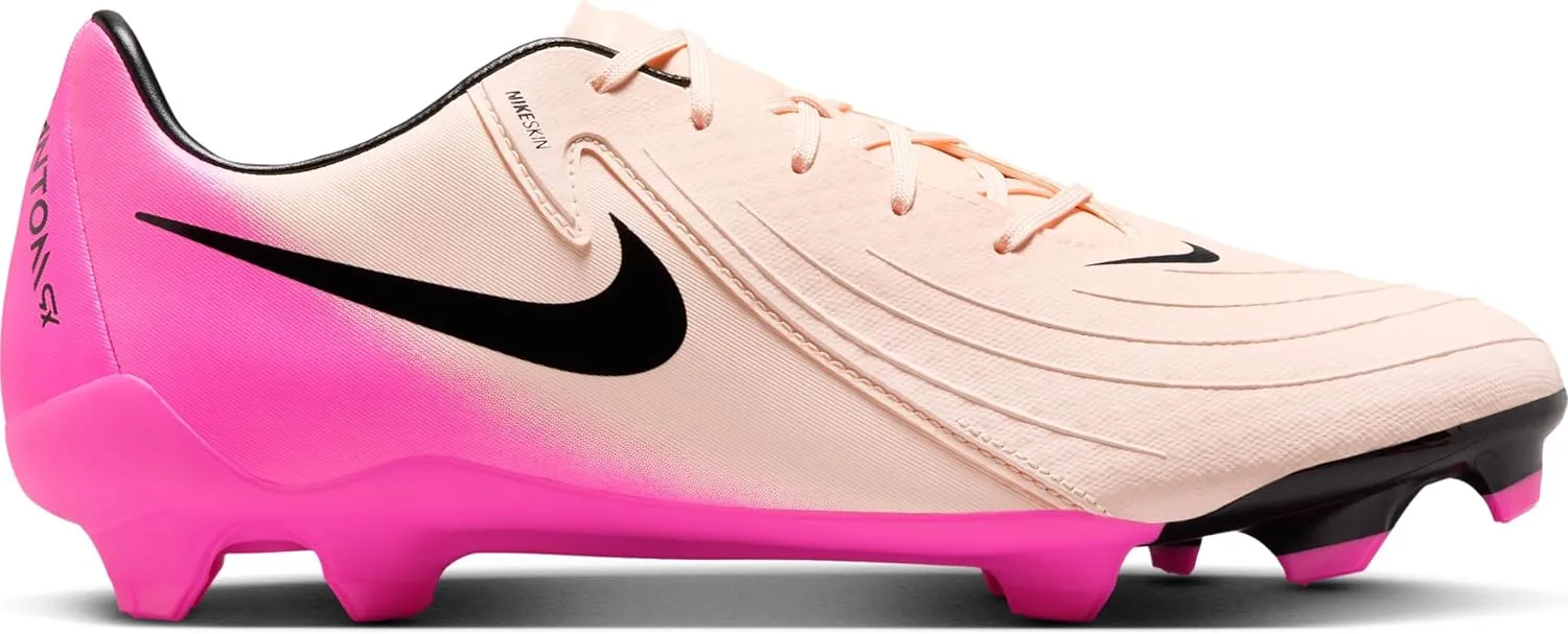 Nike Phantom GX 2 Academy MG Low-Top Soccer Cleats (FD6723-800, Crimson Tint/Pink Blast/Black)