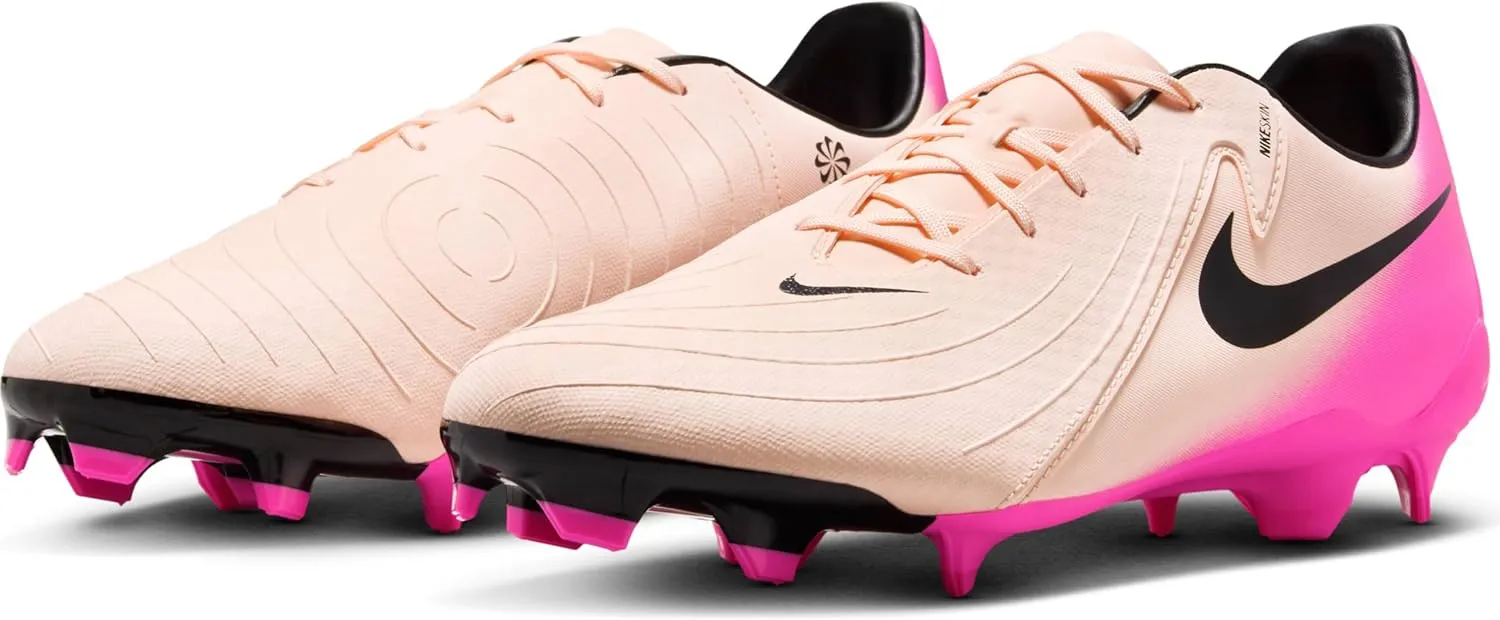 Nike Phantom GX 2 Academy MG Low-Top Soccer Cleats (FD6723-800, Crimson Tint/Pink Blast/Black)