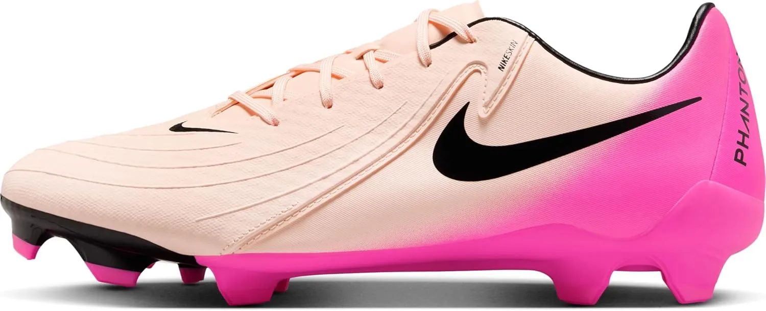 Nike Phantom GX 2 Academy MG Low-Top Soccer Cleats (FD6723-800, Crimson Tint/Pink Blast/Black)