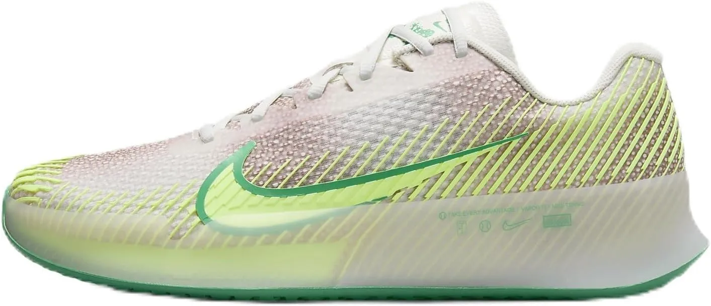 NikeCourt Air Zoom Vapor 11 Premium Men's Hard Court Tennis Shoes (FJ2055-001, Phantom/Stadium Green/Barely Volt) Size 13
