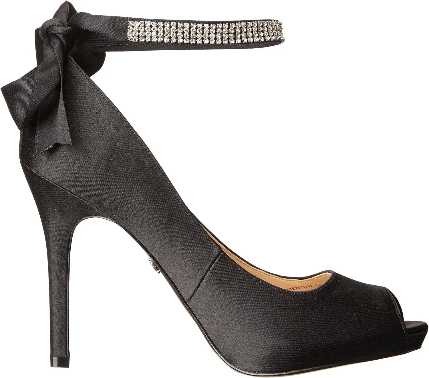 NINA Shoes Karen Women's Elegant Steel Satin High Heel Open-Toe Pumps with Ankle Strap - Ideal for Wedding and Formal Events