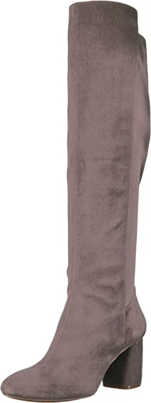 NINE WEST Women's KERIANNA Boot, Grey Fabric, 8 Medium US