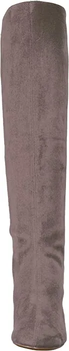 NINE WEST Women's KERIANNA Boot, Grey Fabric, 8 Medium US