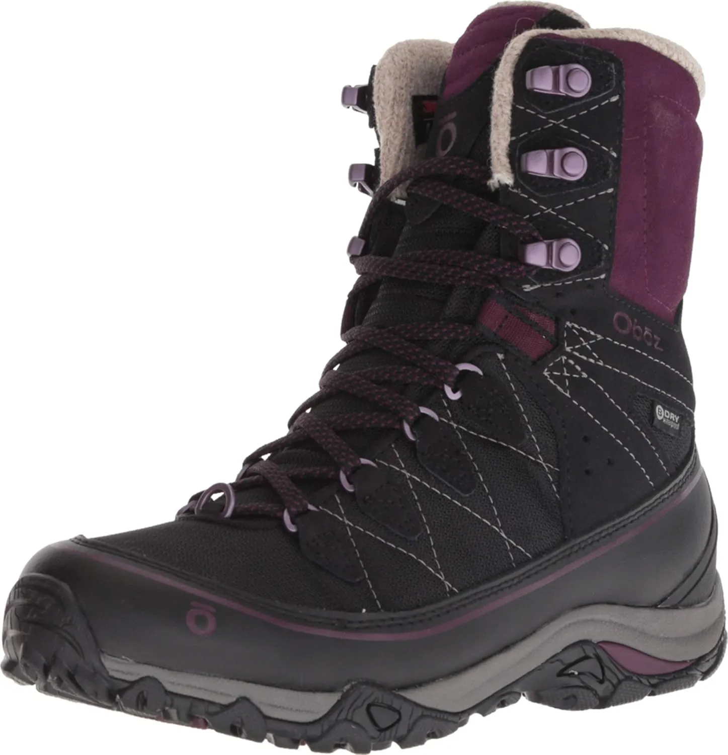 Oboz Juniper 8" Insulated B-DRY Hiking Boot - Women's Eclipse Black/Beet 9