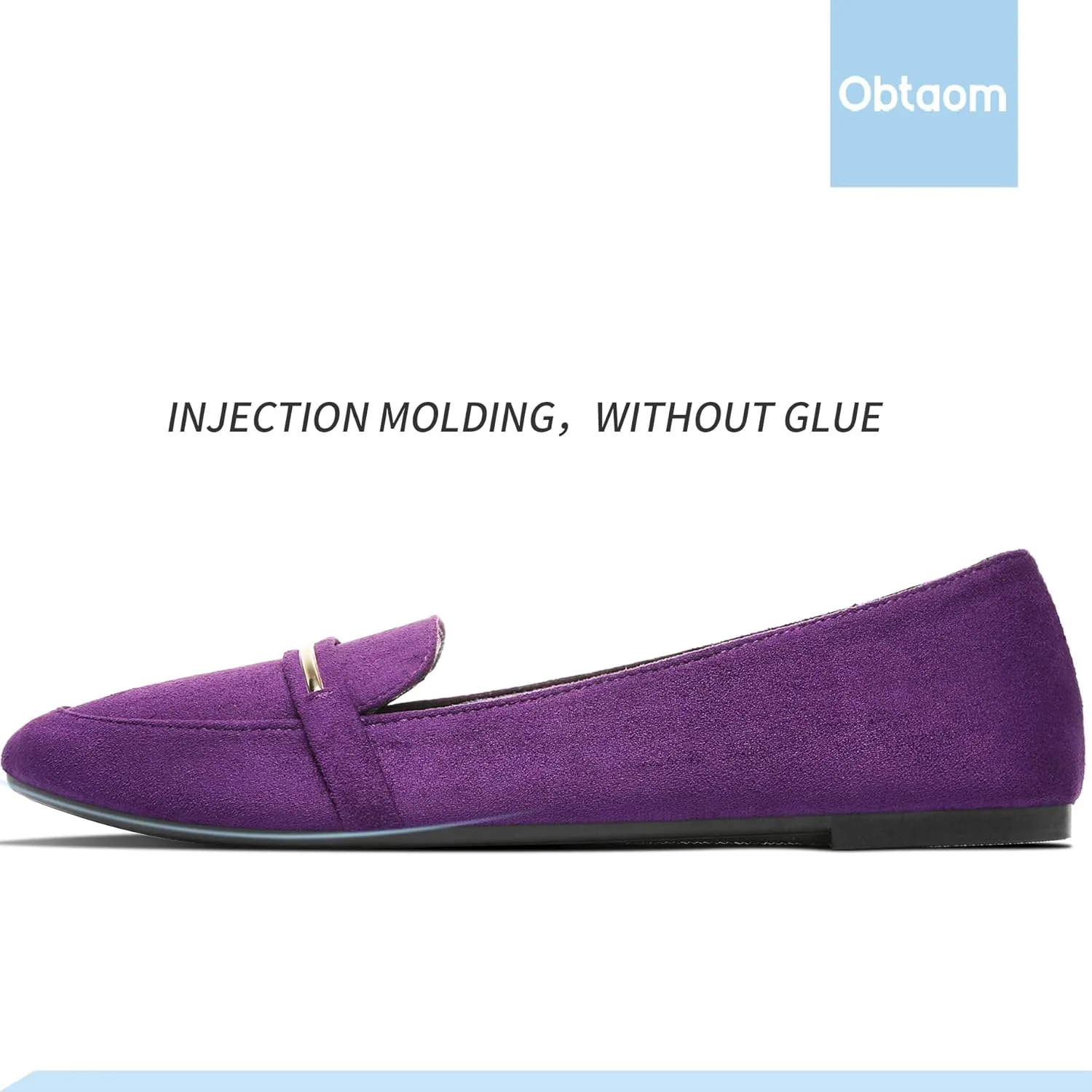 Obtaom Women's Pointy Toe Loafer Flat Comfortable Faux Suede Work Shoes,Cute Penny Loafer Slip On Ballet Flat