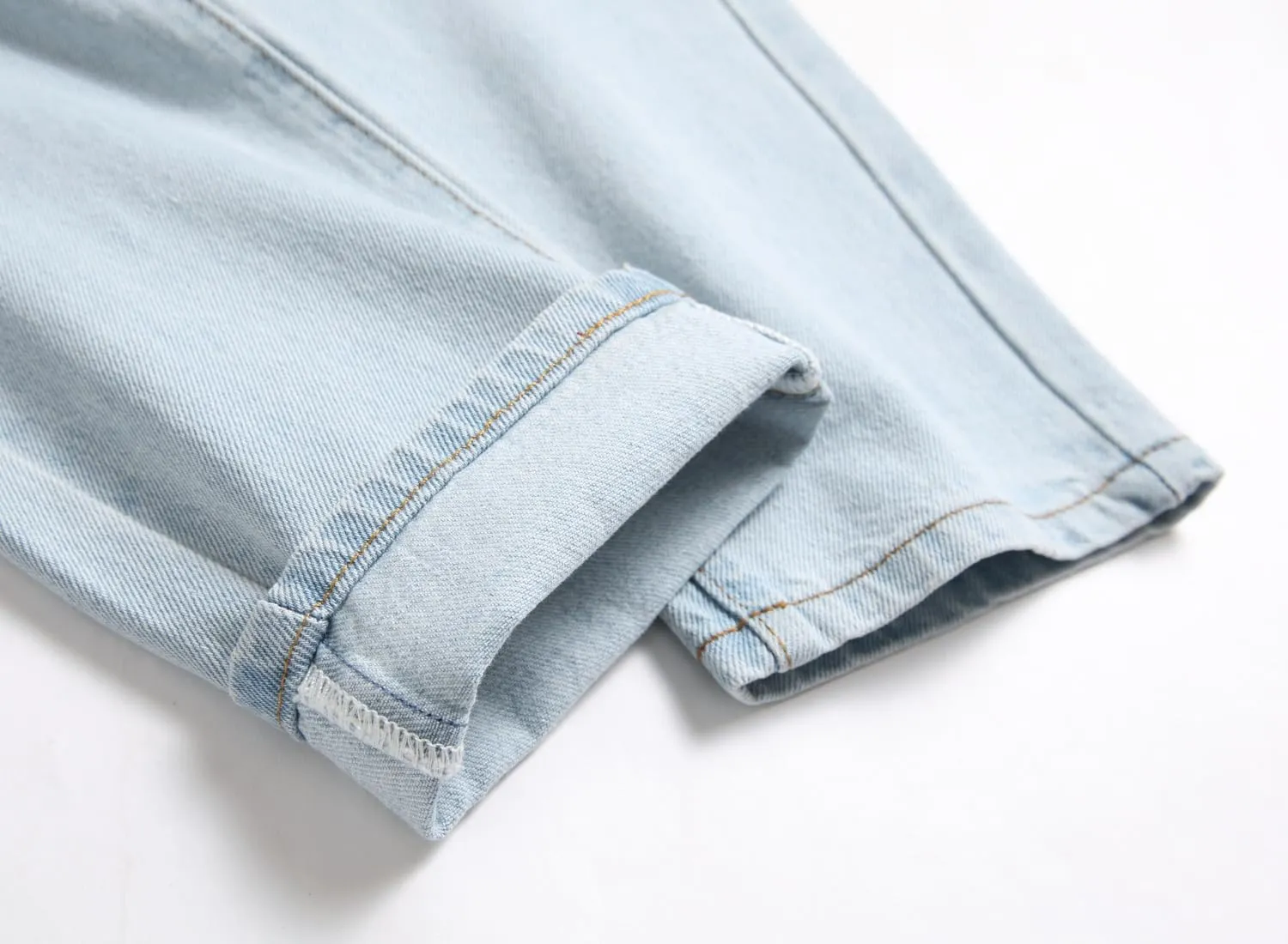OIIIO Men's Ripped Slim Fit Straight Leg Jean Denim Pant