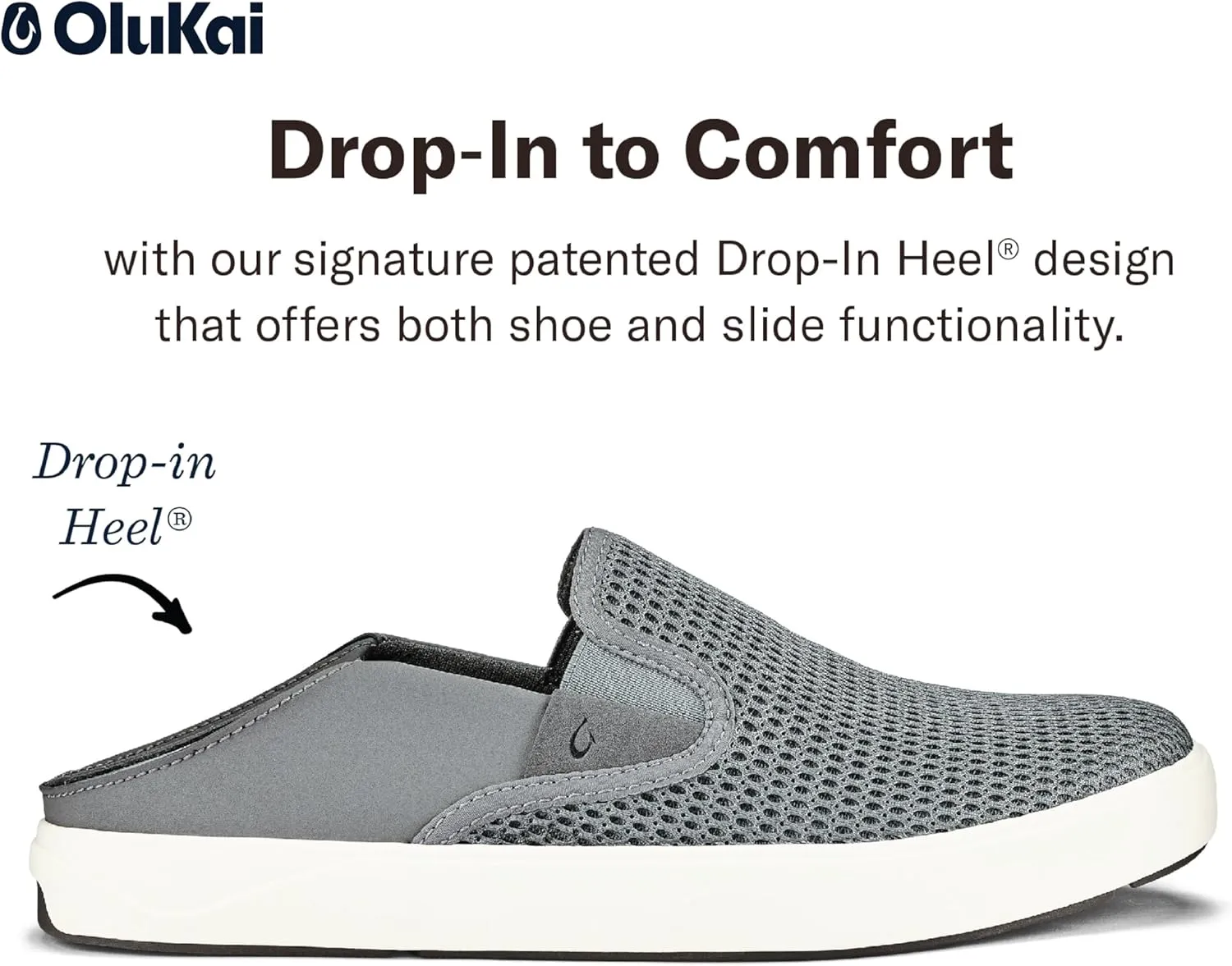 OLUKAI Lae'ahi Men's Slip On Shoes, Versatile & Casual Everyday Sneaker, Lightweight & Breathable Mesh, All-Day Wear & Comfort