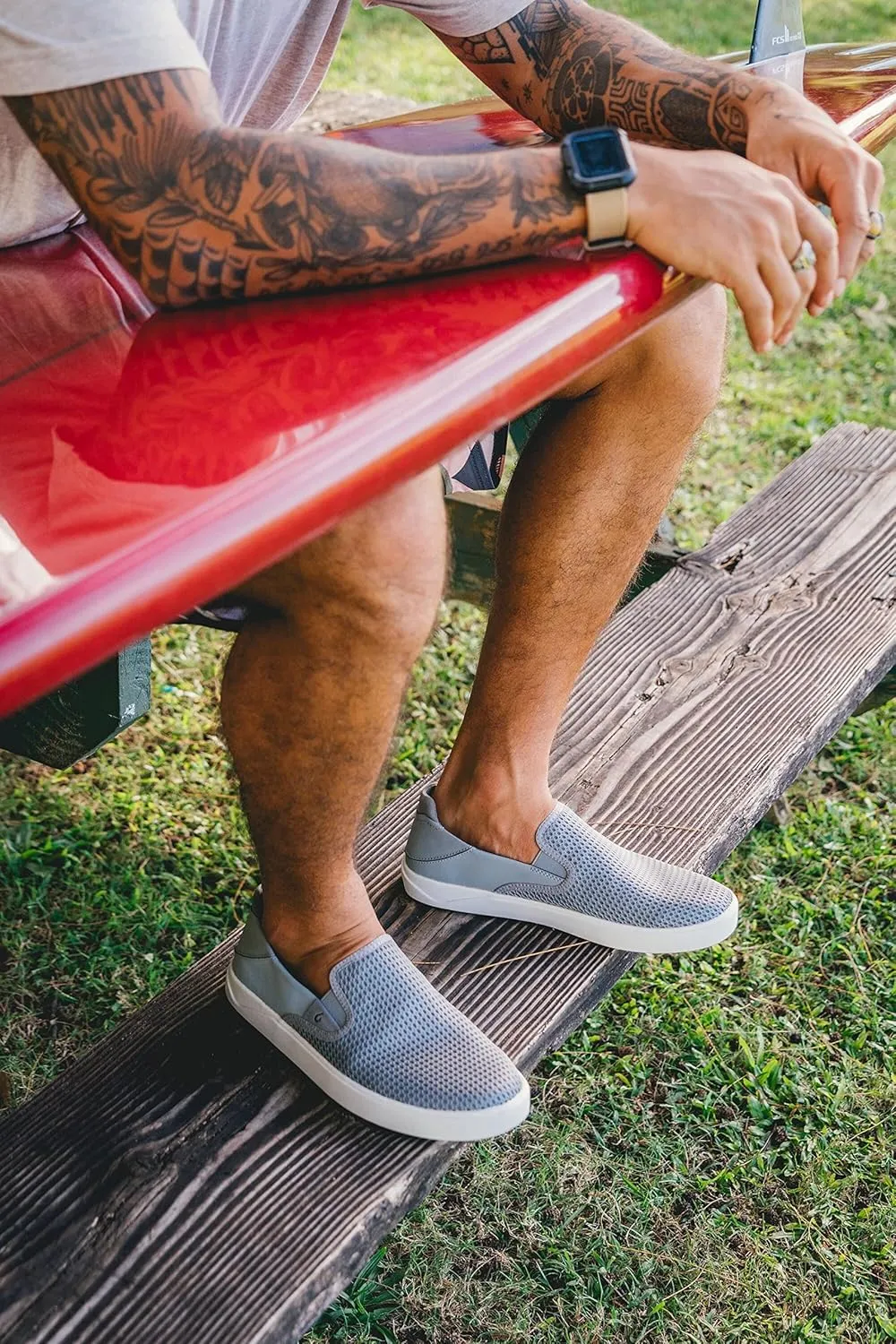 OLUKAI Lae'ahi Men's Slip On Shoes, Versatile & Casual Everyday Sneaker, Lightweight & Breathable Mesh, All-Day Wear & Comfort