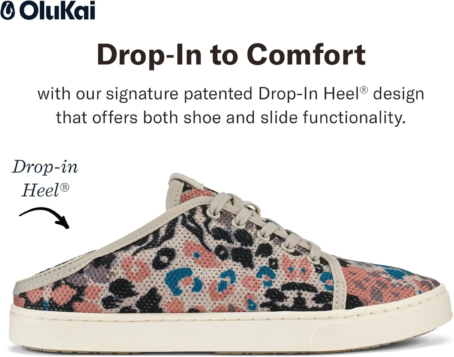 OLUKAI Pehuea Li Women's Lace-Up Sneakers, Casual Everyday Shoes with Drop-in Heel, Lightweight & Breathable Mesh Design, All-Day Comfort & Support