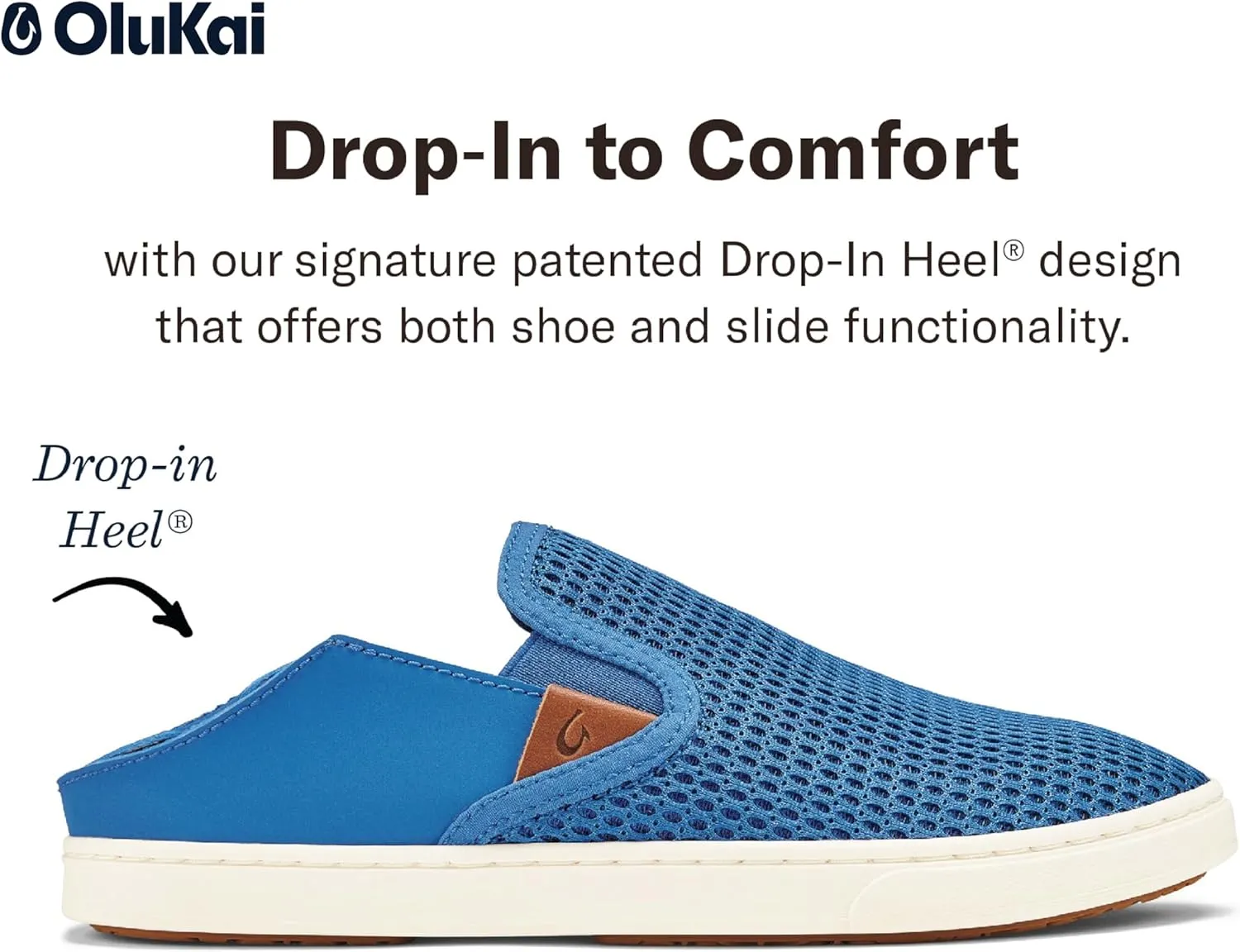OLUKAI Pehuea Women's Slip On Sneakers, Casual Everyday Shoes with Easy On & Off Design, Breathable Mesh & Drop-in Heel, All-Day Comfort & Support