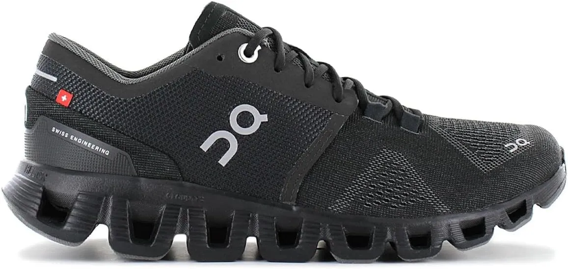 On Women's Cloud X Sneakers, Black/Asphalt, 5 M