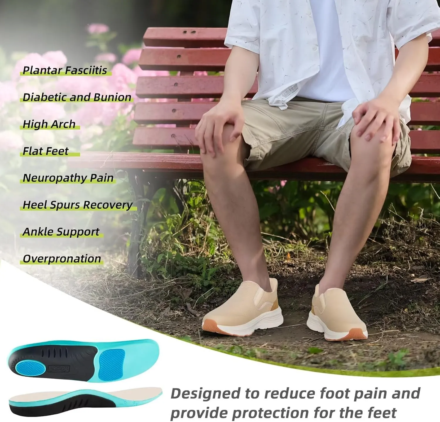 OrthoComfoot Men's Orthopedic Slip On Loafers: Comfortable Casual Arch Support Plantar Fasciitis Walking Shoes, Standing Work Orthotic Thick Sole Shoes for Foot and Heel Pain Relief