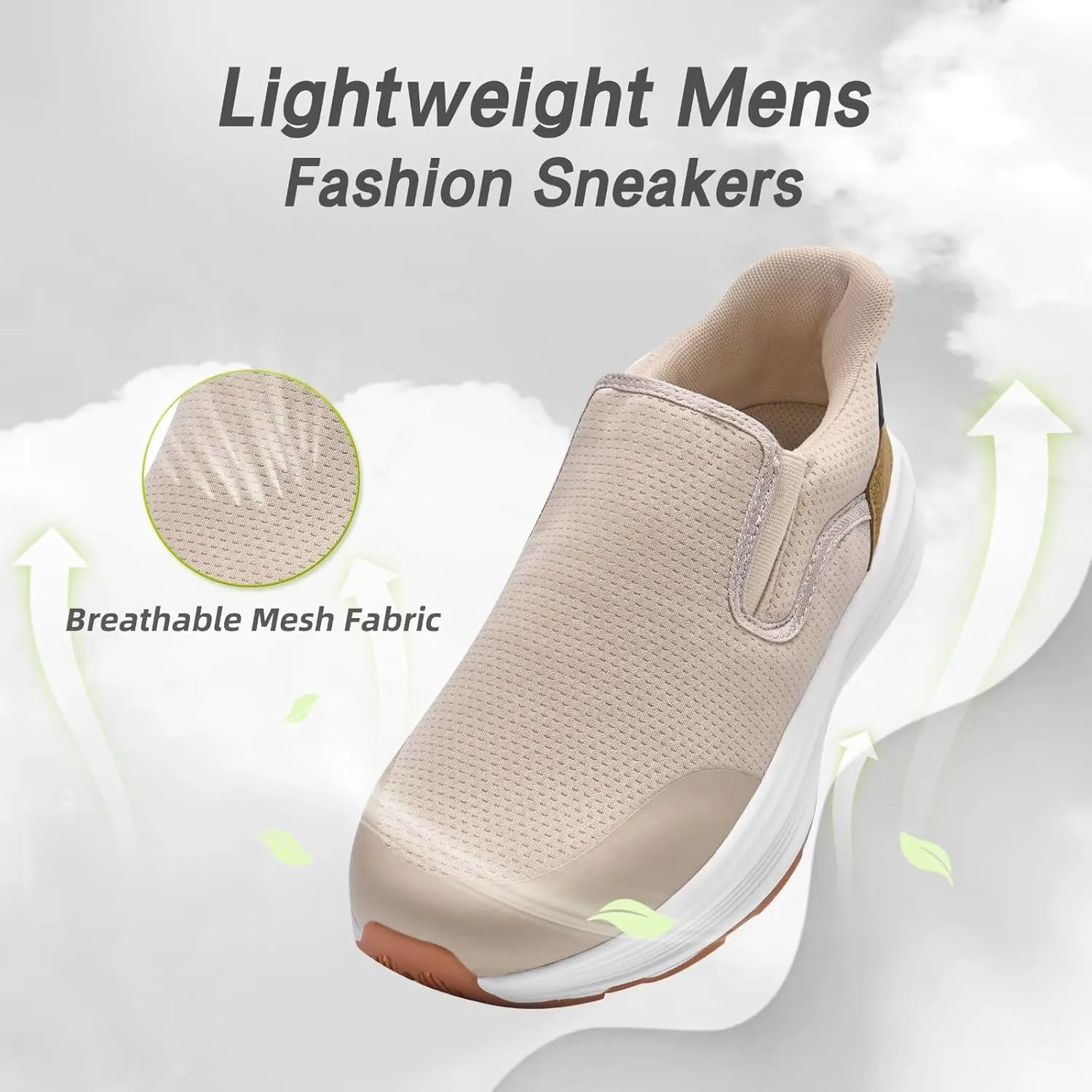 OrthoComfoot Men's Orthopedic Slip On Loafers: Comfortable Casual Arch Support Plantar Fasciitis Walking Shoes, Standing Work Orthotic Thick Sole Shoes for Foot and Heel Pain Relief