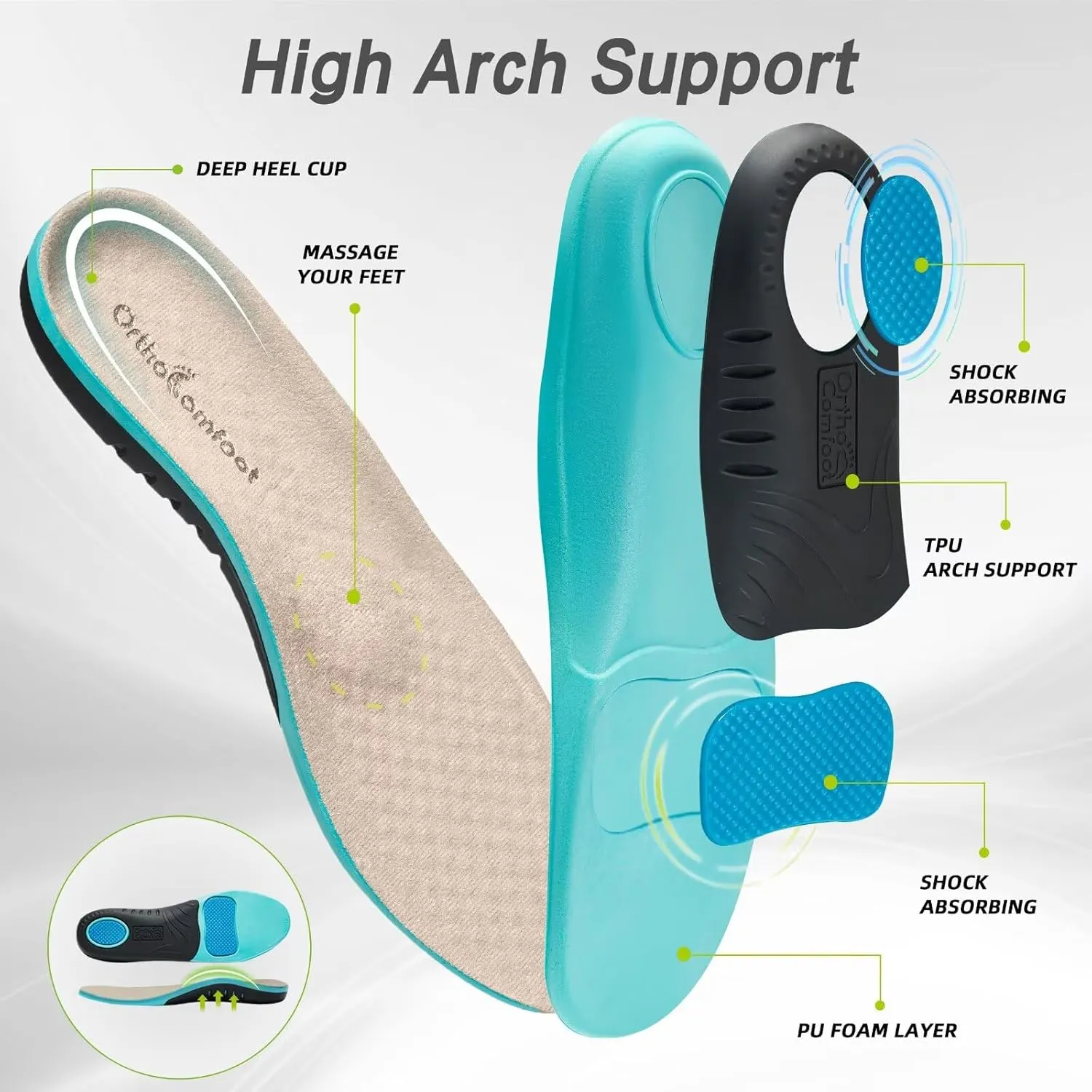 OrthoComfoot Men's Orthopedic Slip On Loafers: Comfortable Casual Arch Support Plantar Fasciitis Walking Shoes, Standing Work Orthotic Thick Sole Shoes for Foot and Heel Pain Relief