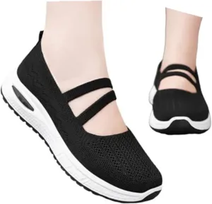 Orthopedic Shoes for Women Slip on Sneakers Shoes Woven Arch Support Breathable Soft Sole Diabetic Walking Shoes Comfort Non Slip Work Sneakers