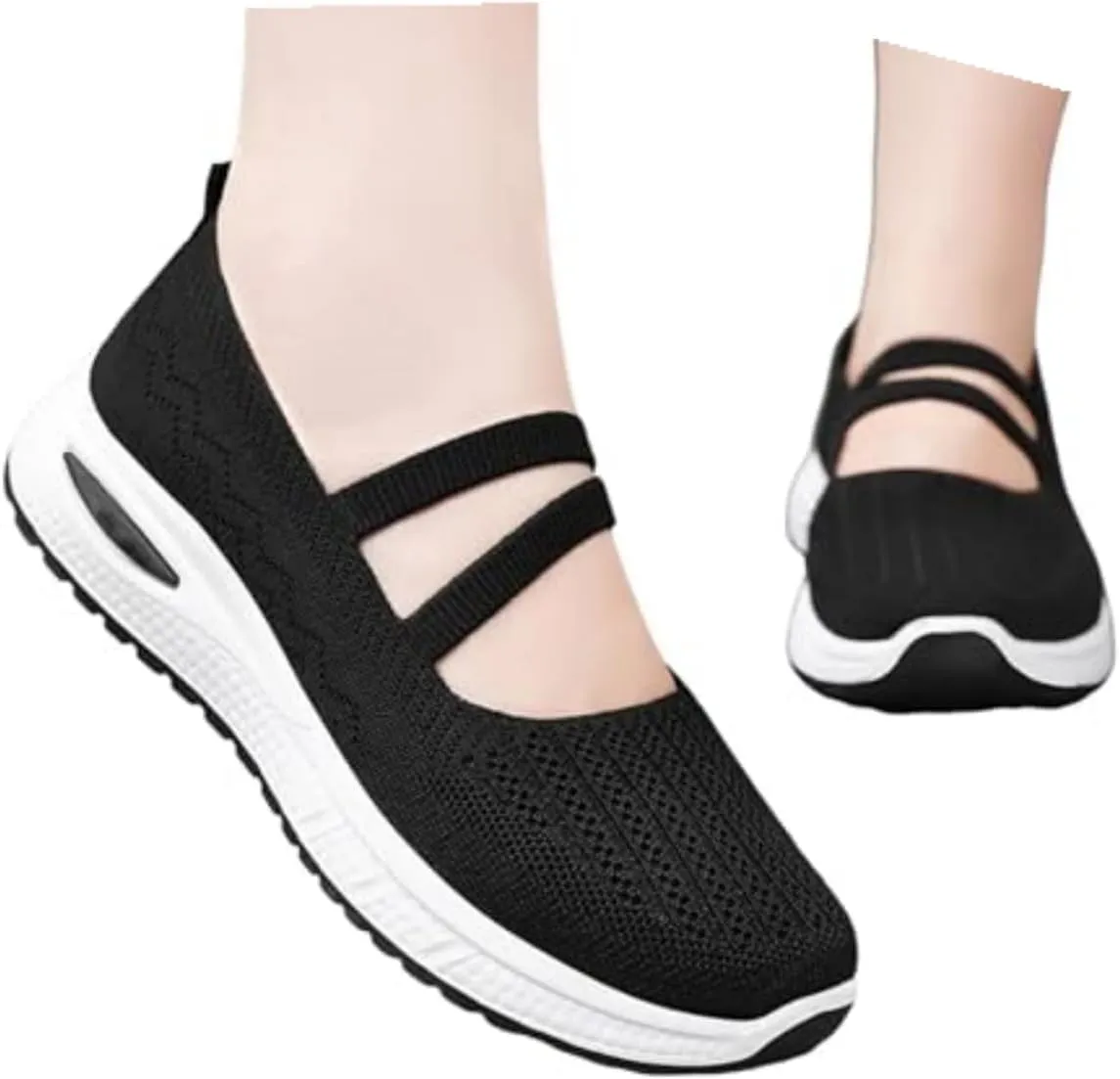 Orthopedic Shoes for Women Slip on Sneakers Shoes Woven Arch Support Breathable Soft Sole Diabetic Walking Shoes Comfort Non Slip Work Sneakers