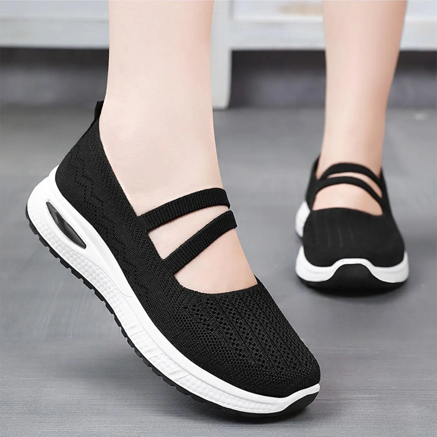 Orthopedic Shoes for Women Slip on Sneakers Shoes Woven Arch Support Breathable Soft Sole Diabetic Walking Shoes Comfort Non Slip Work Sneakers