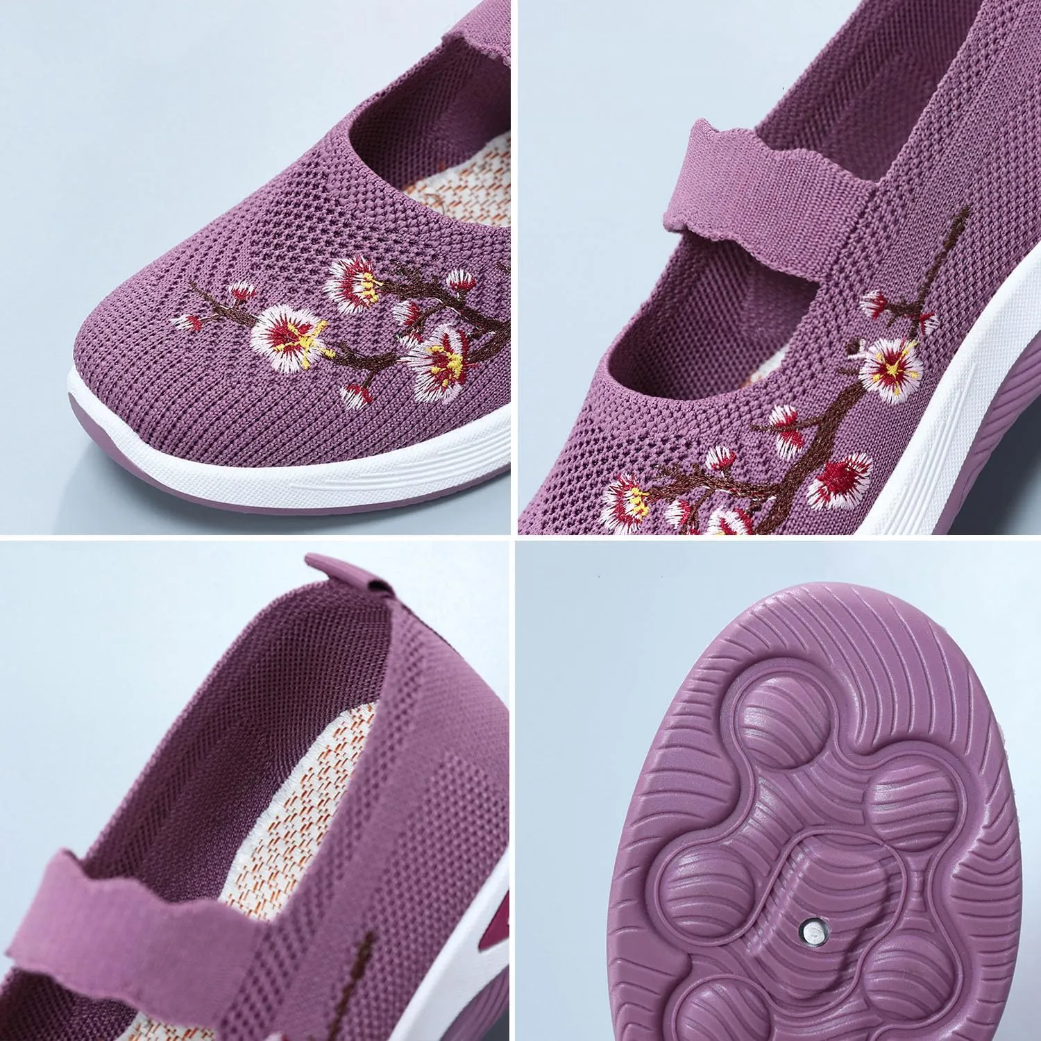 Orthopedic Shoes for Women,Women's Embroidered Flower Shoeses,Women's Woven Orthopedic Breathable Soft Shoes Arch Support,Nurse Shoeses Casual Walking Sneakers