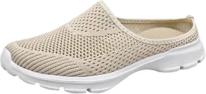 Orthopedic Slip On Shoes for Women Knitted Mesh Casual Mules Lightweight Breathable Sneakers Loafer Slingback Walking Shoes