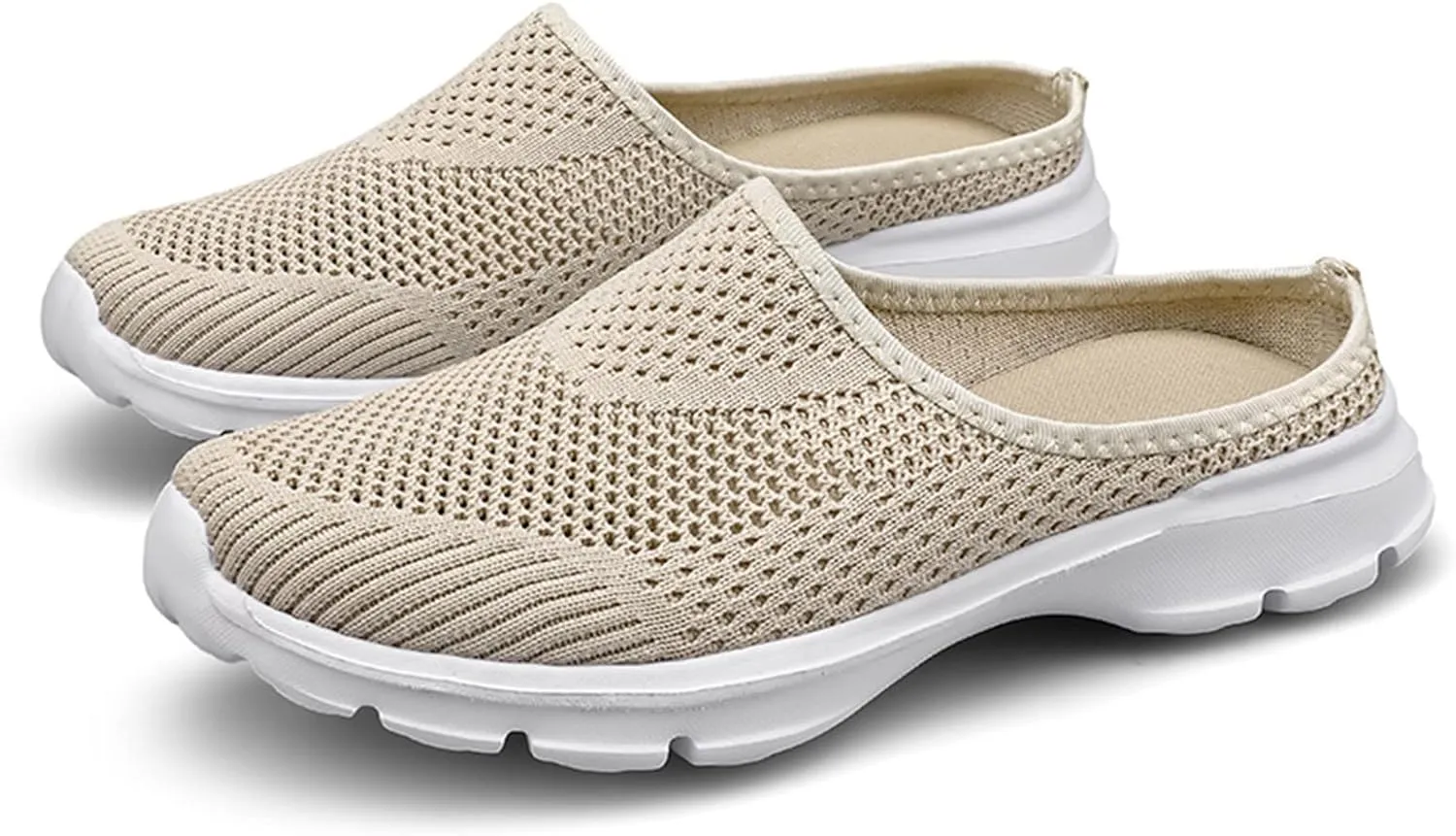 Orthopedic Slip On Shoes for Women Knitted Mesh Casual Mules Lightweight Breathable Sneakers Loafer Slingback Walking Shoes