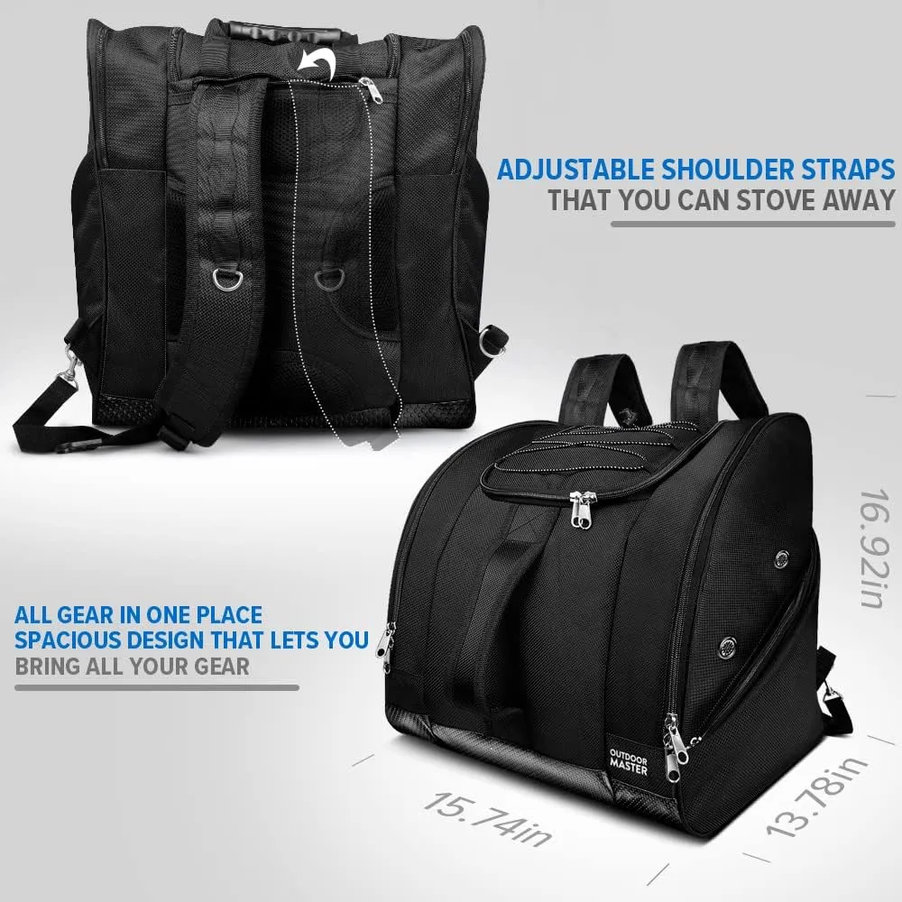 OutdoorMaster Boot Bag - 50L Ski Boots and Snowboard Boots Bag, Excellent for Travel with Waterproof Exterior & Bottom - for Men, Women and Youth