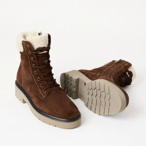 Paul Green Brown Suede Laced Hiking Boots