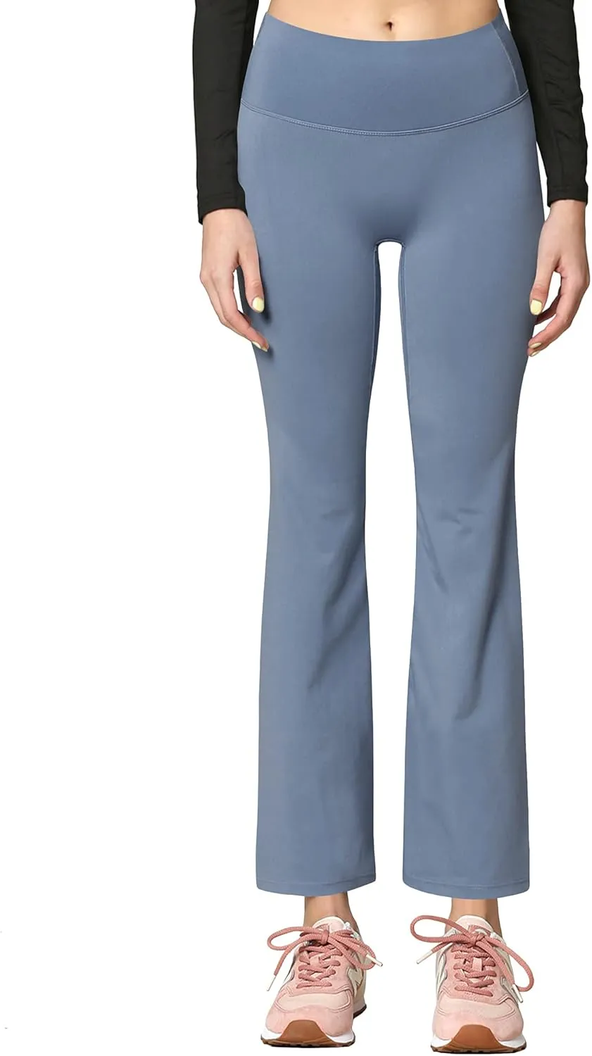 Peached Seamless Front & Side Leggings with Inner Pocket Ankle Boot Cut Yoga Pants
