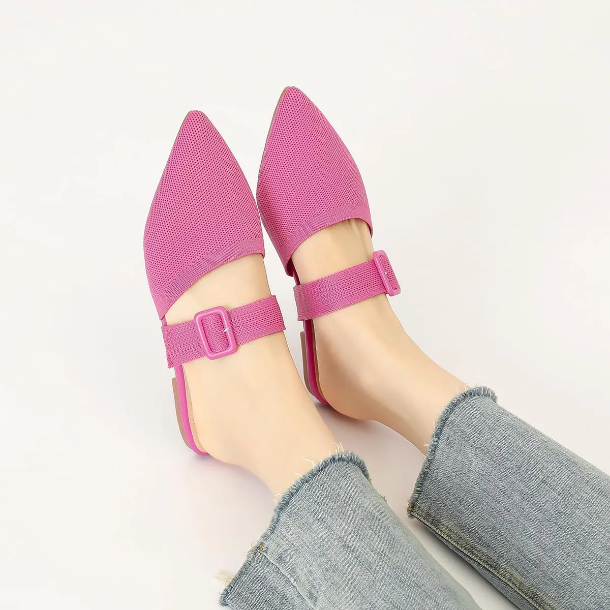 Pointed Toe Mules for Women Flats，Slip On Mules Backless，Wide Width Mules，Mule Slides Flats Sandals